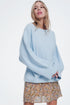 Blue sweater with boat neck Szua Store