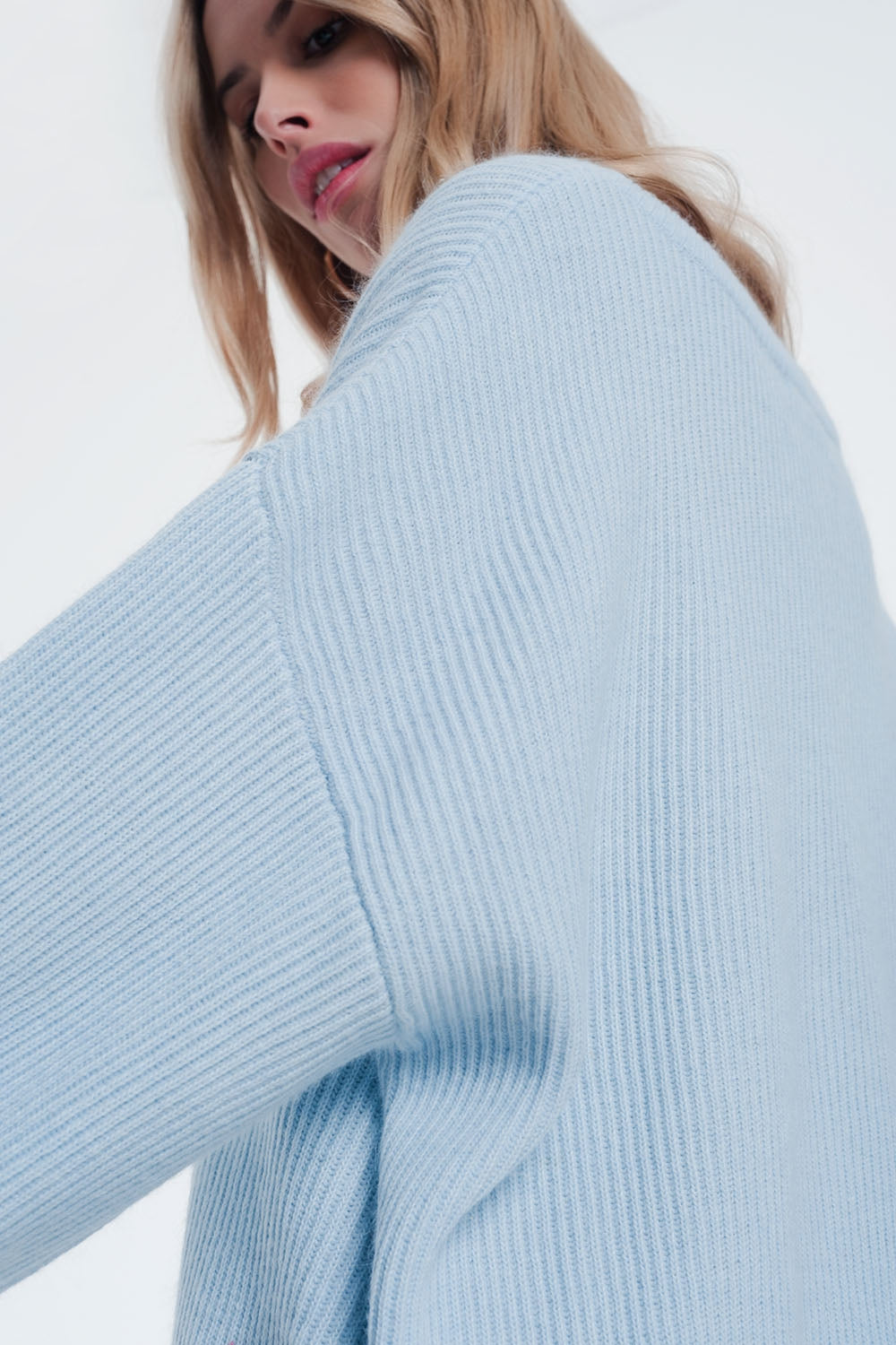 Blue sweater with boat neck Szua Store