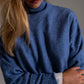 Blue turtleneck sweater in a soft knitted fabric - Szua Store