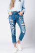 Blue wash mom jeans bird embroidery Szua Store