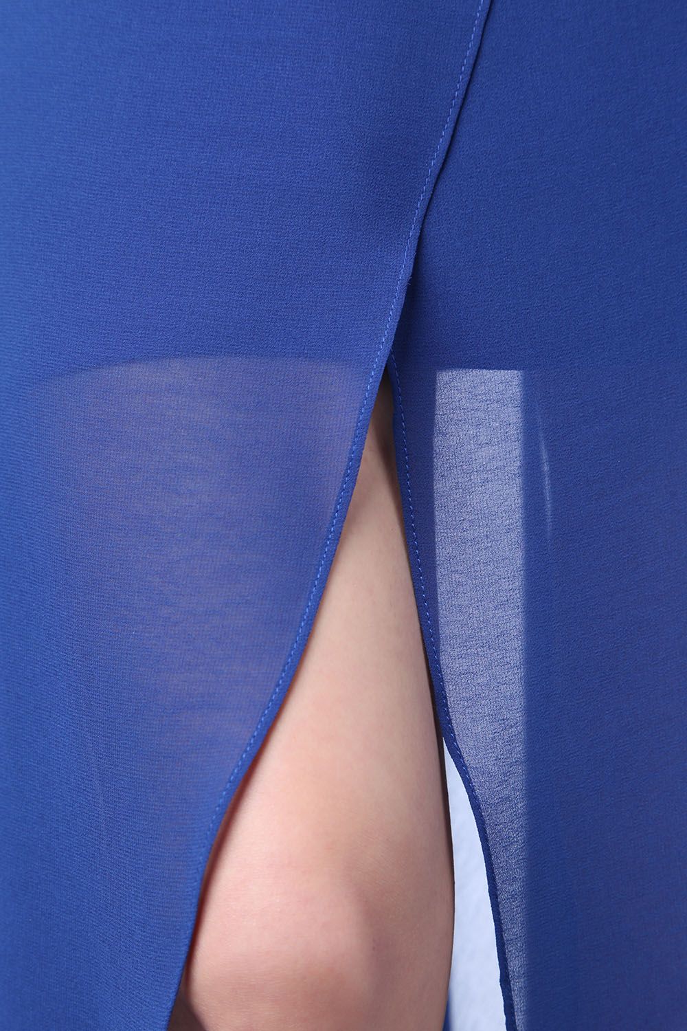 Blue wrap maxi skirt in chiffon Szua Store