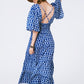 Boho print maxi dress crossed on the back - Szua Store