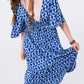 Boho print maxi dress crossed on the back - Szua Store