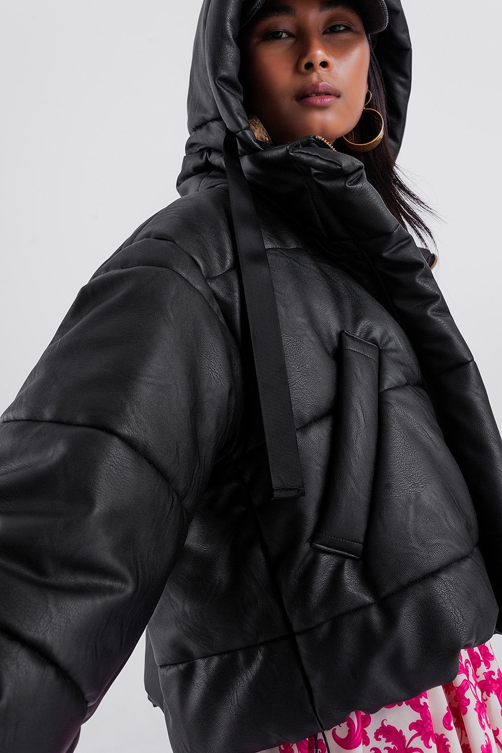 Bomber puffer jacket in black Szua Store
