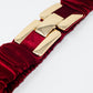 Bordeaux elastic velvet belt with metal closure