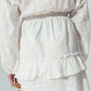 Broderie Mini Dress with Ruffles in White - Szua Store