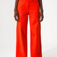 Q2 Button detail wide leg pants in orange