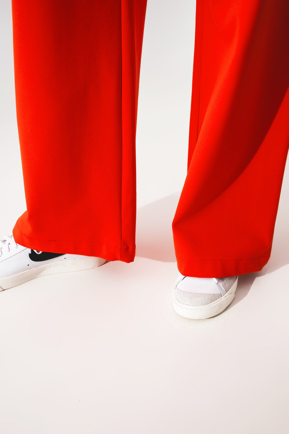 Button detail wide leg pants in orange - Szua Store