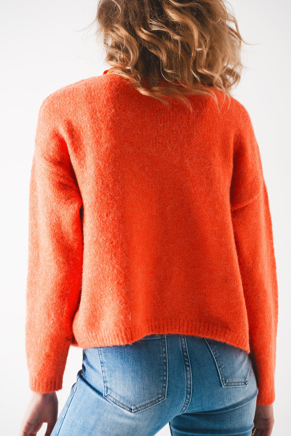 Button down cardigan in orange Szua Store