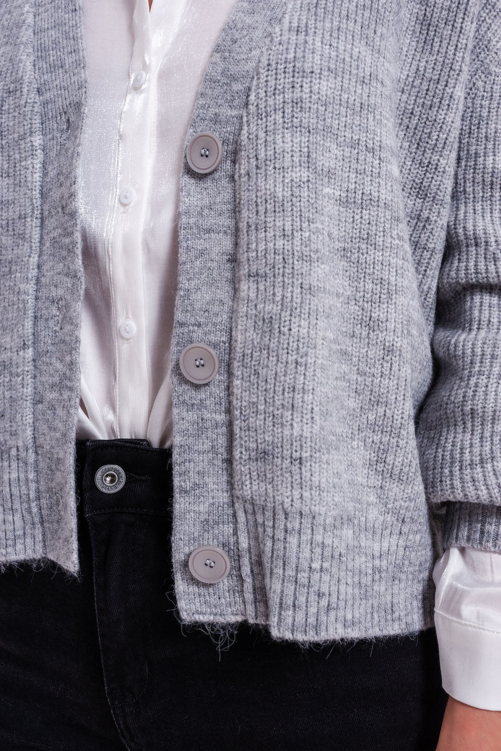 Button Through Cardigan in grey Szua Store