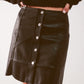 Button through mini skirt in black Szua Store
