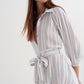 Button through smock midi dress in stripe Szua Store