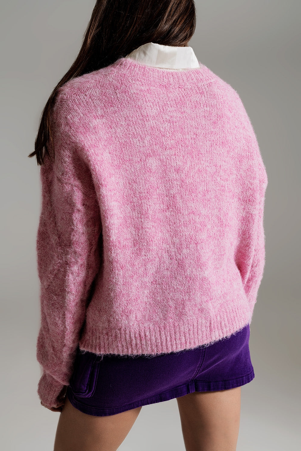 Cable Knit Sweater in Melange Pink - Szua Store