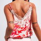 Cami with lace trim white and fuchsia Szua Store