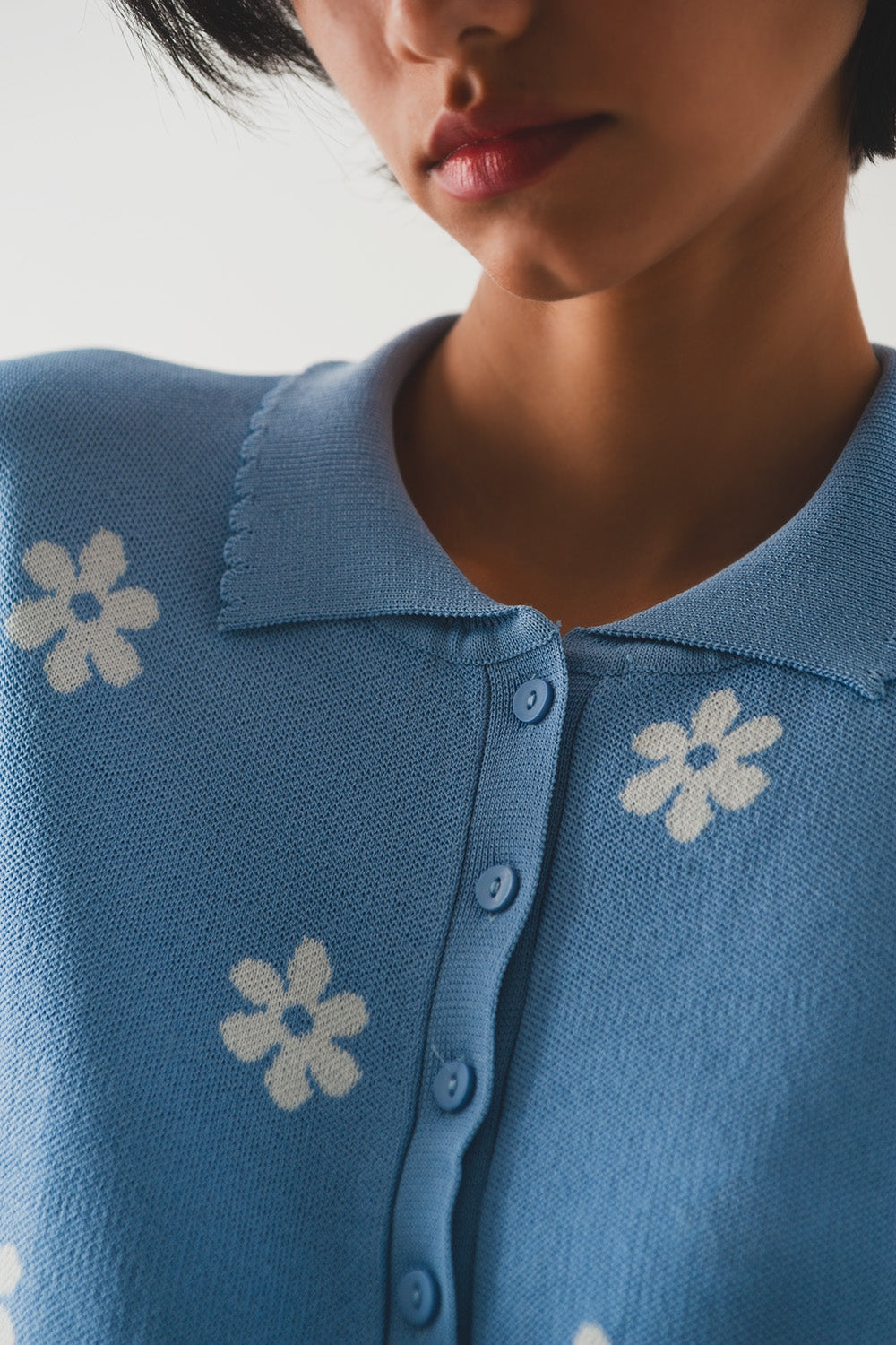 Cardigan in blue floral print - Szua Store