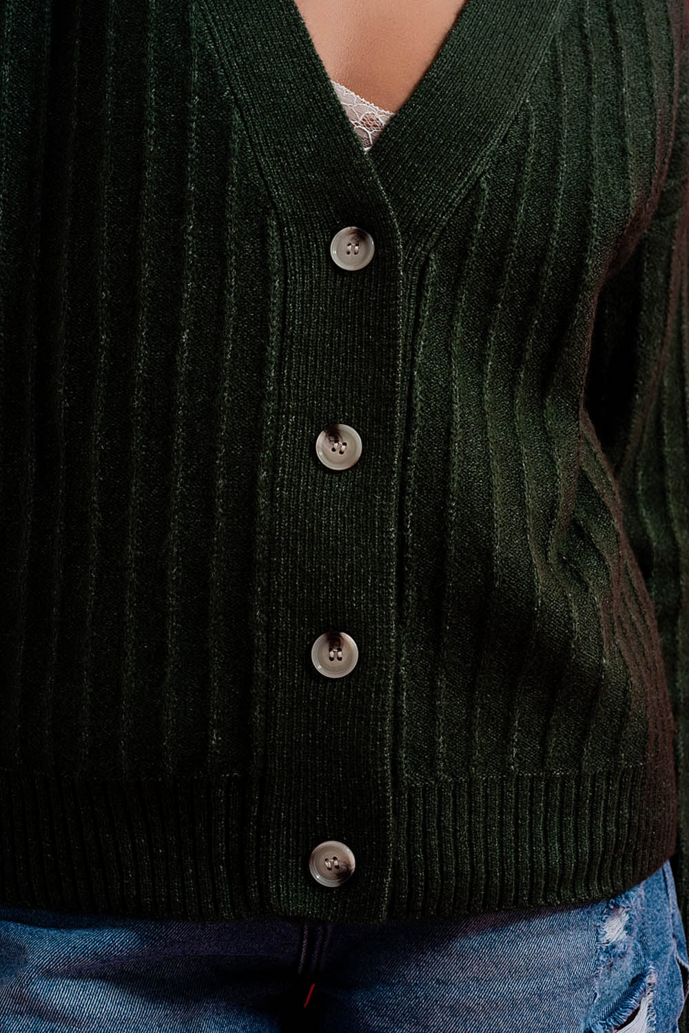 Cardigan with balloon sleeve in green Szua Store