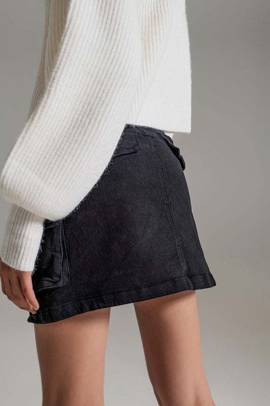 Cargo Mini Skirt in black - Szua Store