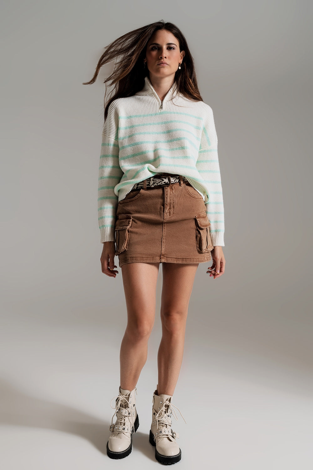 Cargo Mini Skirt in Camel - Szua Store