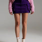 Q2 Cargo Mini Skirt in Purple