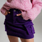 Cargo Mini Skirt in Purple - Szua Store