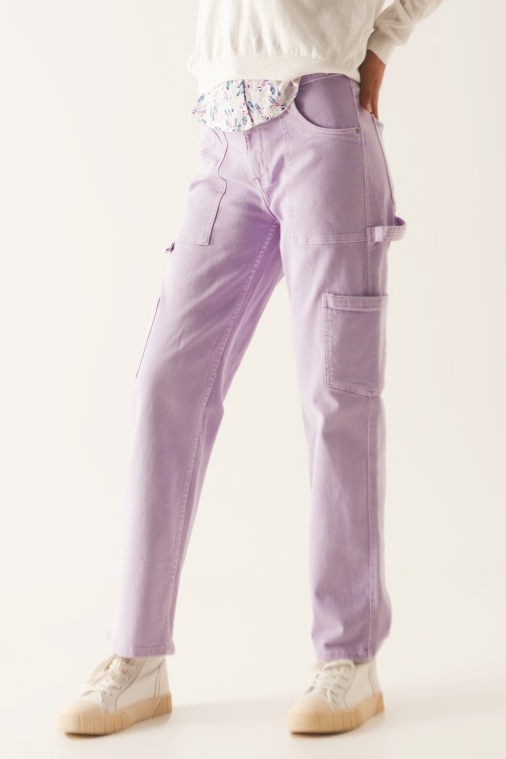 Q2 Cargo pants in purple