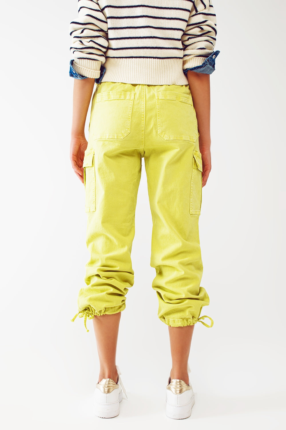 Cargo Pants with Tassel ends in lime - Szua Store