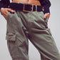 Cargo Pants with Tassel ends in Military Green - Szua Store