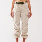 Cargo Pants with Tassel ends in Sand - Szua Store