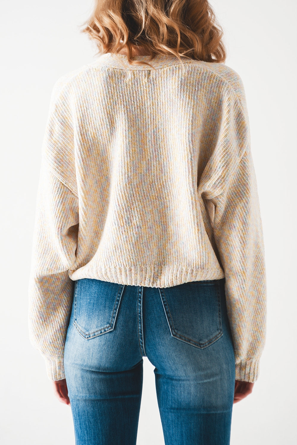 Chenille knit cardi in beige Szua Store