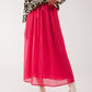 Chiffon pleated midi skirt in fuchsia Szua Store