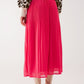 Chiffon pleated midi skirt in fuchsia Szua Store