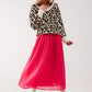 Chiffon pleated midi skirt in fuchsia Szua Store