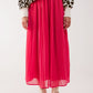 Chiffon pleated midi skirt in fuchsia Szua Store