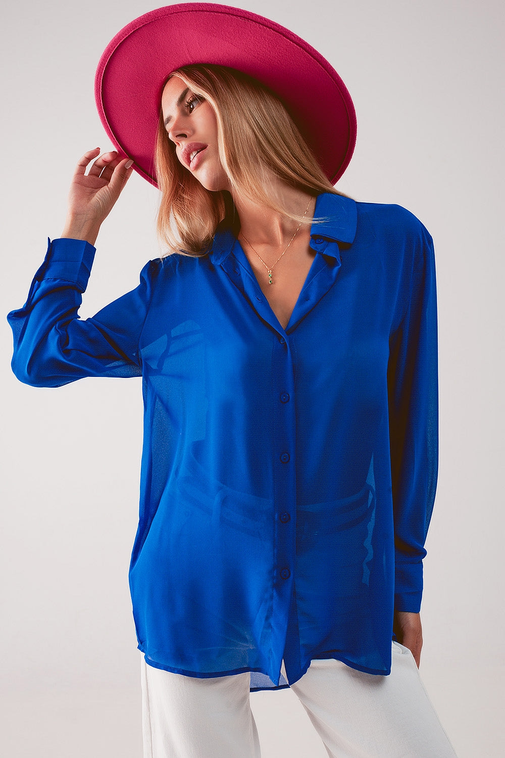 Chiffon shirt in blue Szua Store