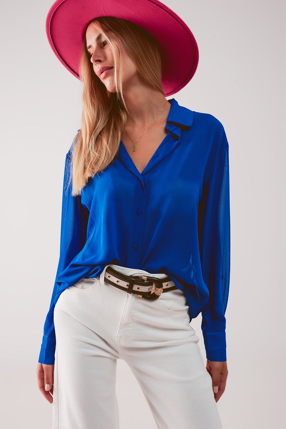 Chiffon shirt in blue Szua Store