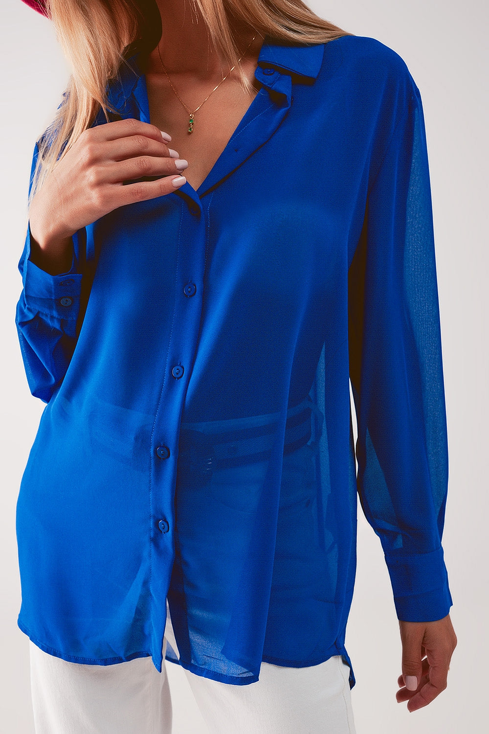 Chiffon shirt in blue Szua Store