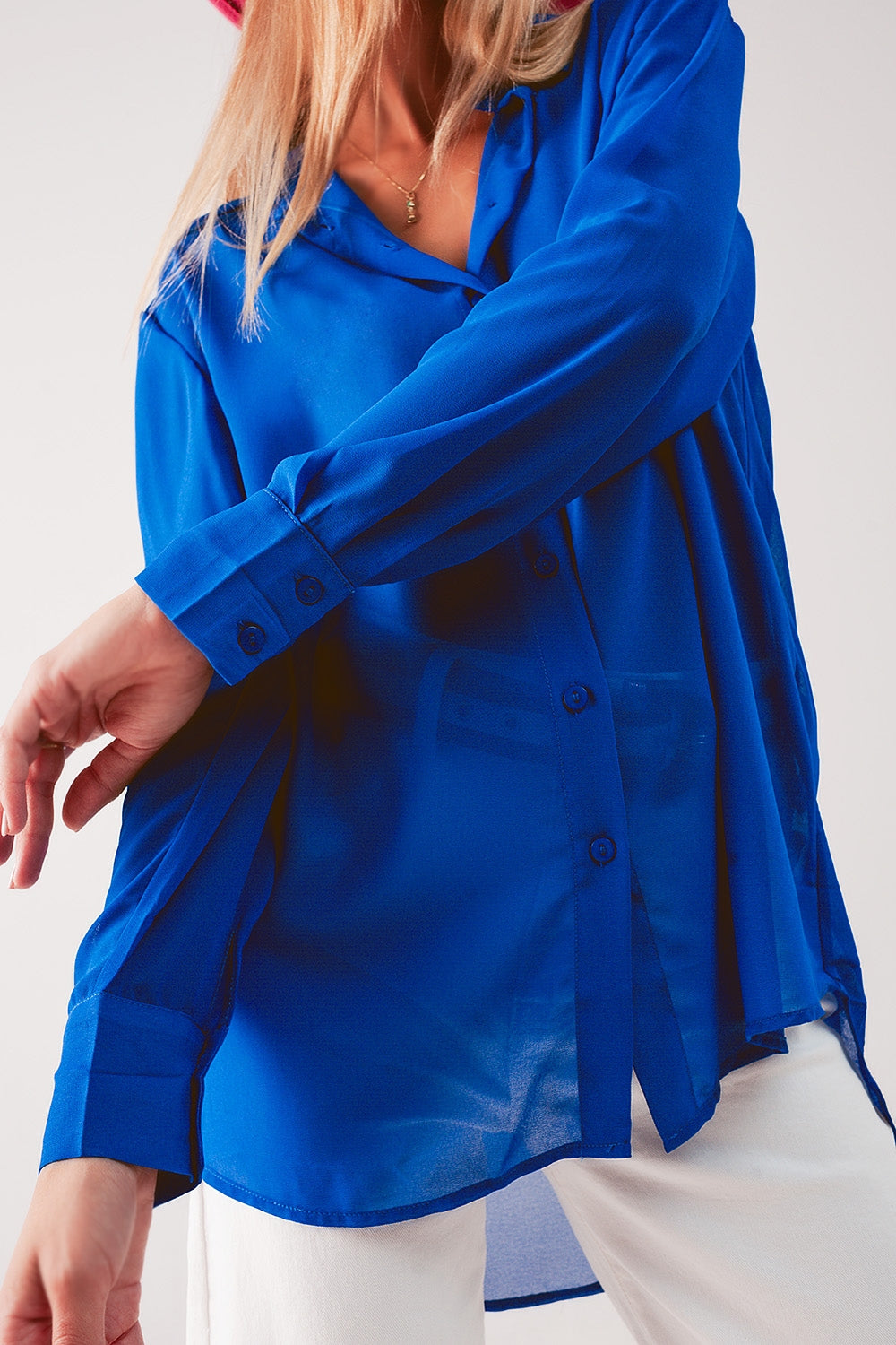 Chiffon shirt in blue Szua Store