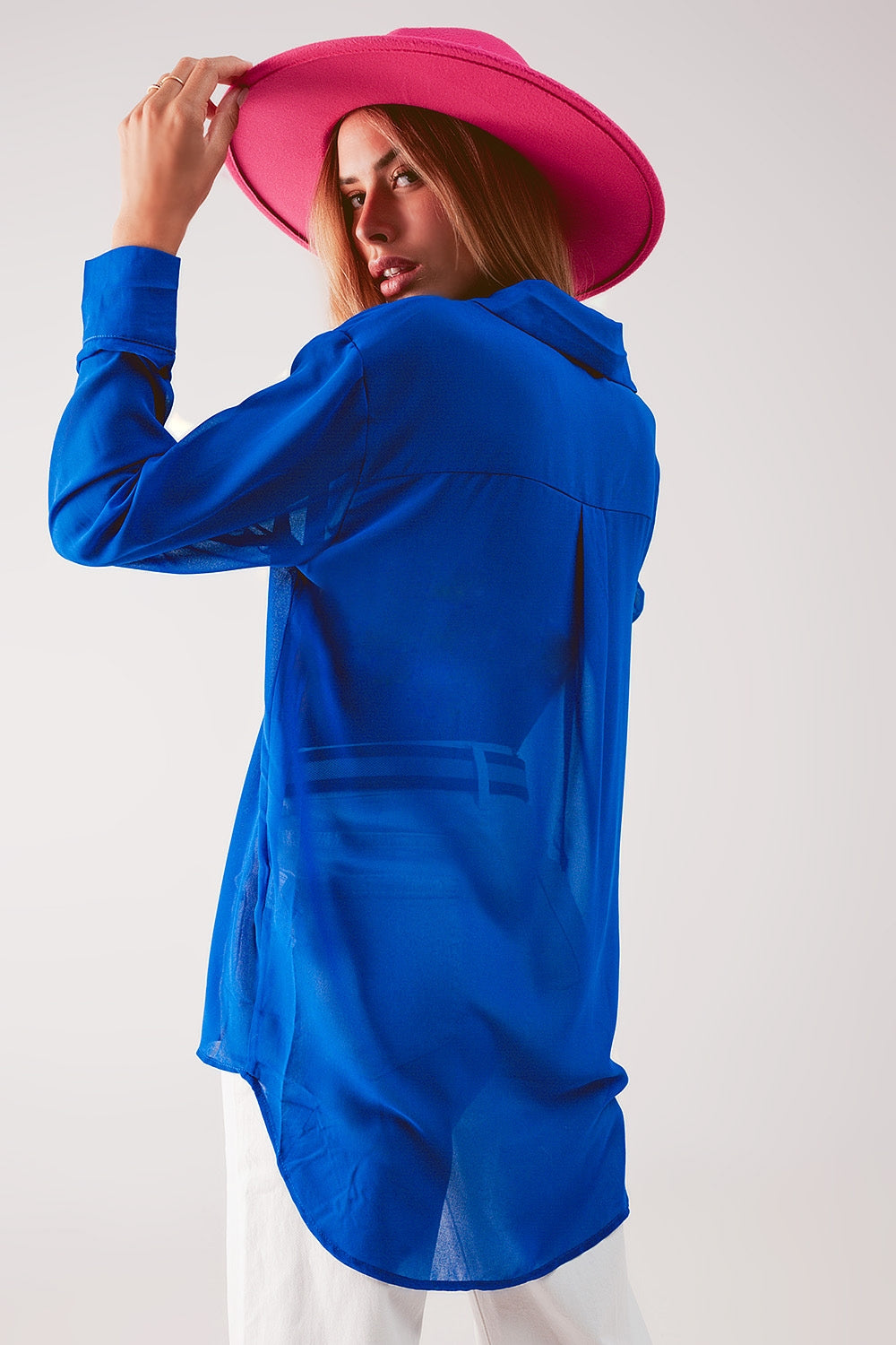 Chiffon shirt in blue Szua Store