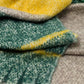 Chunky Scarf With Stripe design in green and yellow