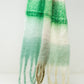Chunky Stripy Scarf In Green and Gray
