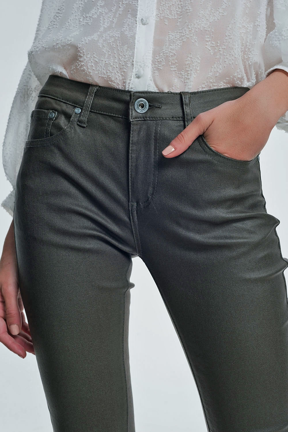 coated pants in khaki Szua Store