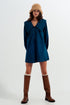 Collared mini dress with button down front in green Szua Store