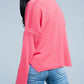 Coral Fine Knitted Sweater with Glitter Details Szua Store