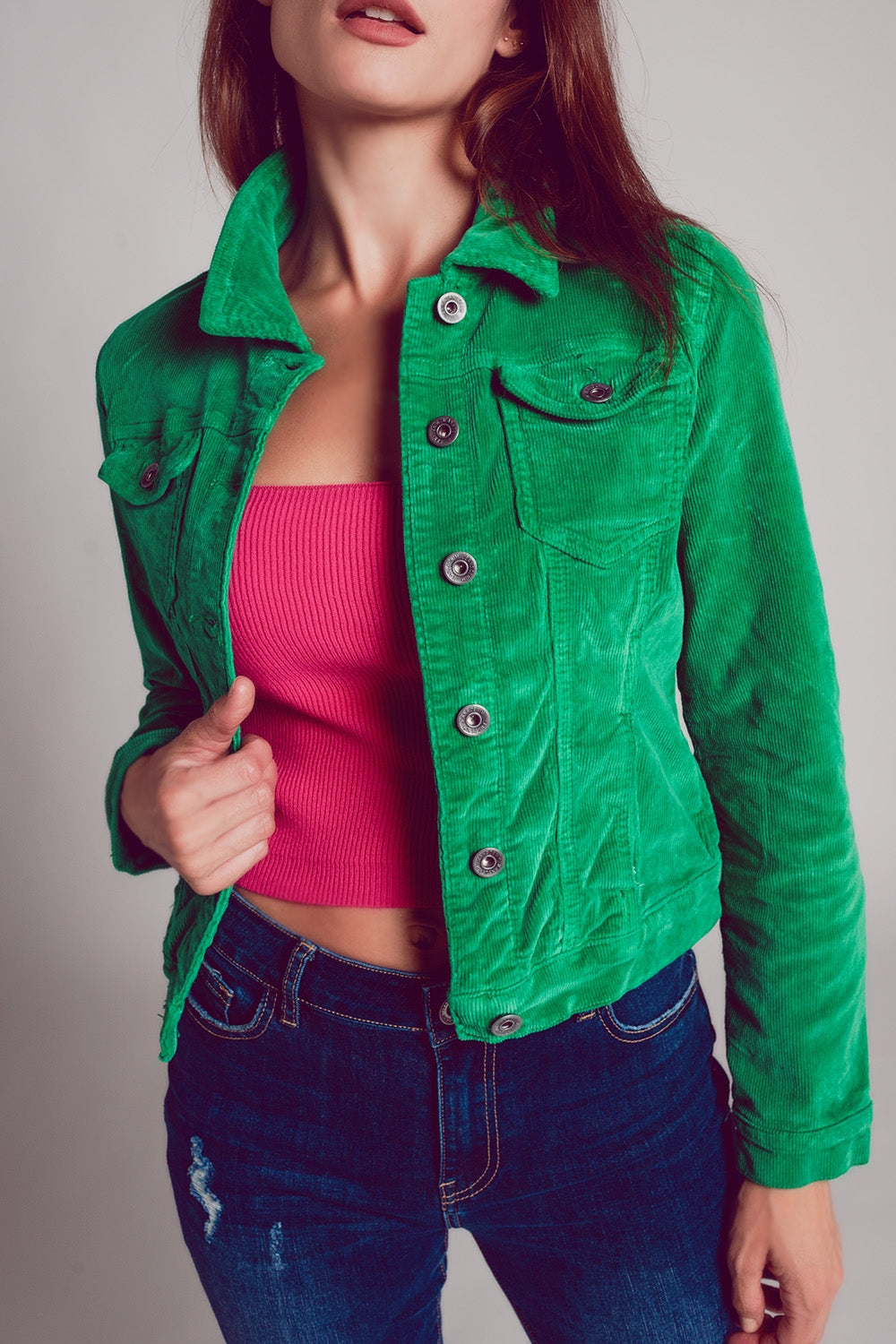 Cord jacket in green Szua Store