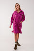 Cord mini shirt dress in fuchsia Szua Store