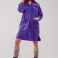 Cord mini shirt dress in purple Szua Store