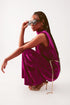 Cord waist belt jumpsuit in purple Szua Store