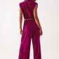Cord waist belt jumpsuit in purple Szua Store
