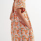Cotton babydoll mini dress in orange floral Szua Store
