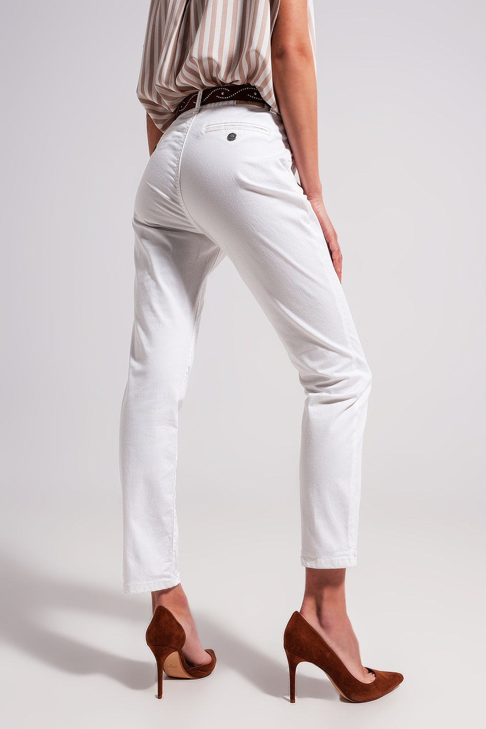 Cotton blend pants in white Szua Store